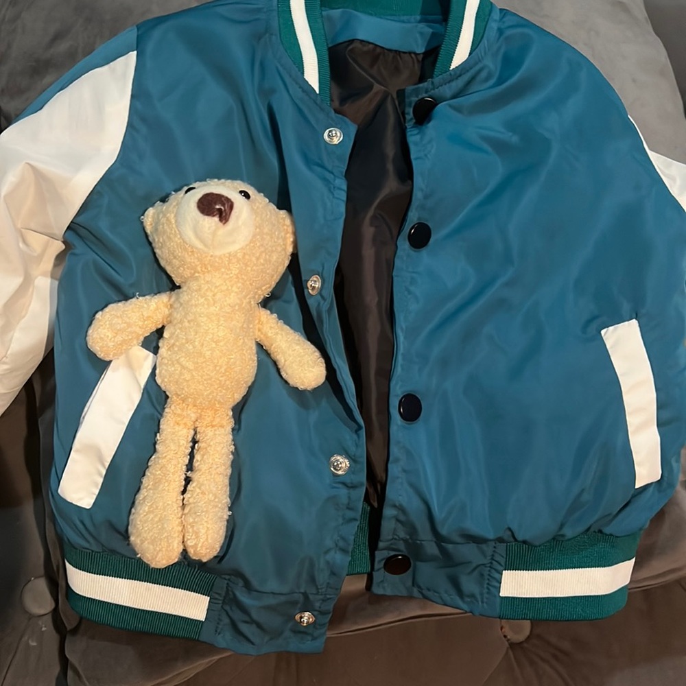 Toddler Varsity Windbreaker with Teddy